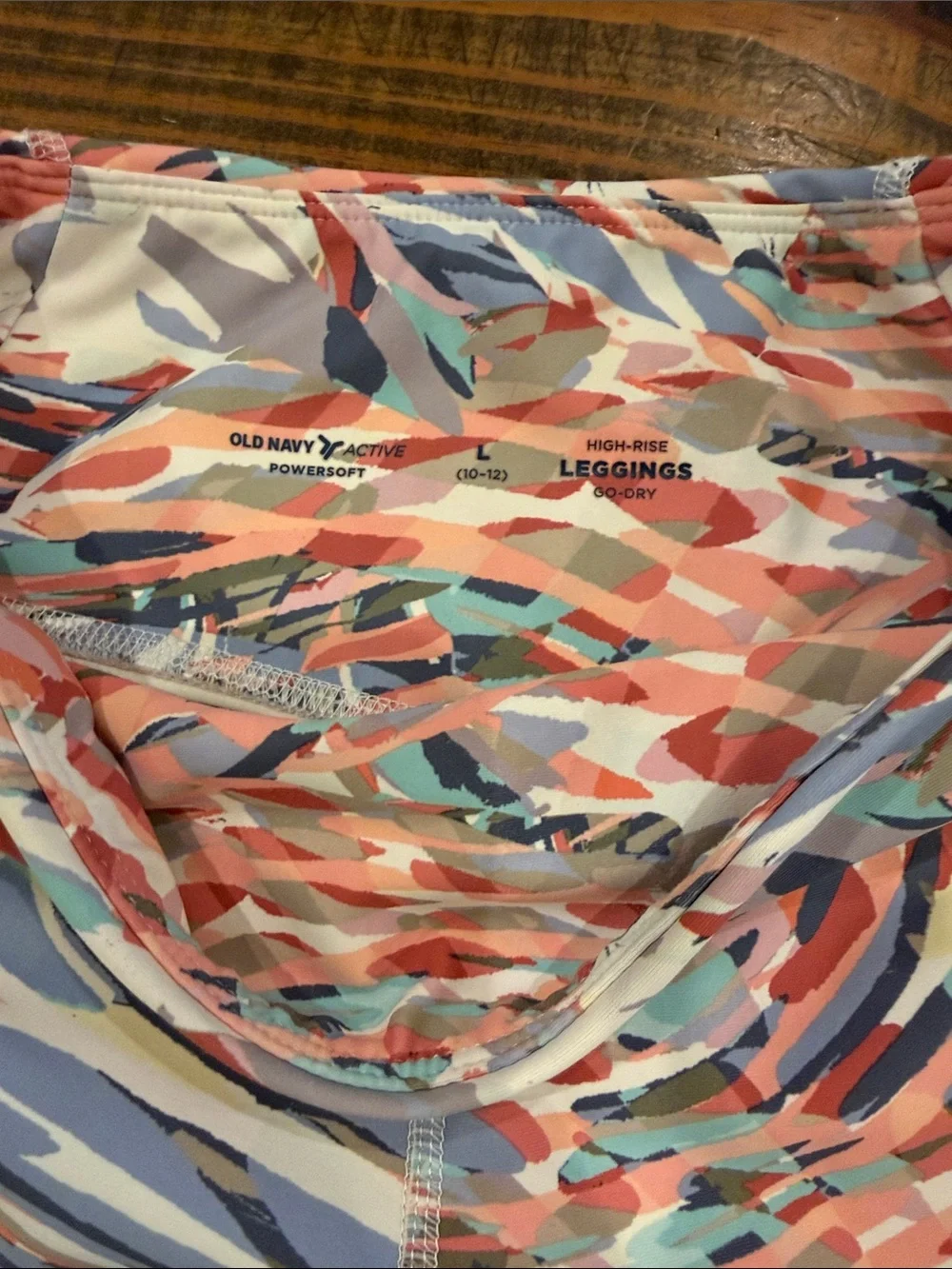 Old Navy Coral, Navy & White Swirl Print Girls' Leggings